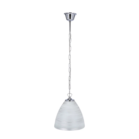 Srebrna lampa wisząca ze stożkowym kloszem 31-16294 z serii SCORDIA