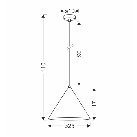 Lampa wisząca z kloszem w kształcie stożka 31-23438 z serii DUNCA 3