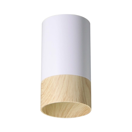 Biało-drewniana lampa, spot z trzonkiem GU10 2228358 z serii CONTI