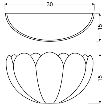 Półplafon z witrażowym kloszem w odcieniach brązu 21-03556 z serii TESSO - wymiary