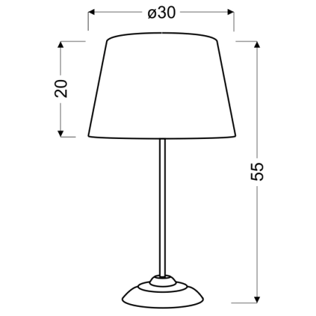 lampka stołowa / nocna 41-15016 z serii OFRA - wymiary
