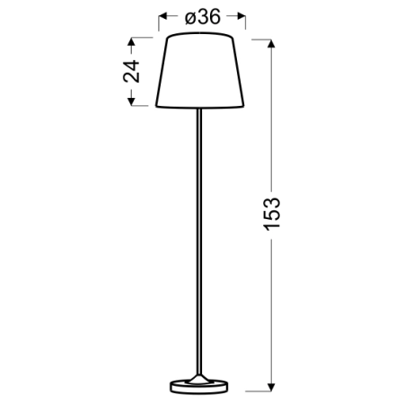lampa podłogowa 51-19007 z serii SEGIN - wymiary