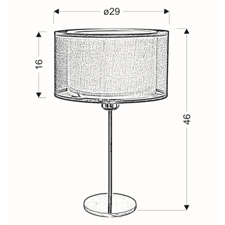 lampka stołowa / nocna 41-27897 z serii SOLO - wymiary