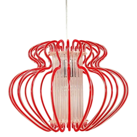 Duża lampa wisząca z czerwonymi rurkami 31-36578 z serii IMPERIA