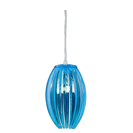 Lampa wisząca ze smukłym, niebieskim kloszem 31-55296 z serii ABUKO