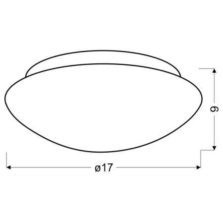 Okrągły plafon z mlecznym, wypukłym kloszem ⌀17cm 12-74150 z serii NINA - wymiary