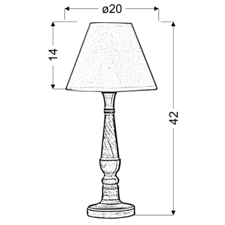 lampka stołowa / nocna 41-80724 z serii FOLCLORE - wymiary