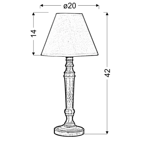 lampka stołowa / nocna 41-85095 z serii FOLCLORE - wymiary