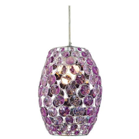 Lampa wisząca wysadzana fioletowymi kryształkami 31-92536 z serii CORN