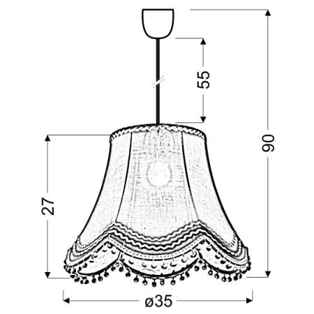 lampa wisząca 31-94516 z serii ARLEKIN - wymiary