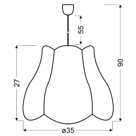 lampa wisząca 31-96954 z serii ZUZA - wymiary