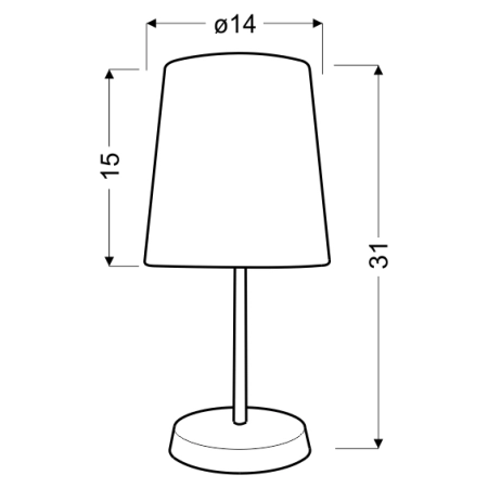 lampka stołowa / nocna 41-98262 z serii GALA - wymiary
