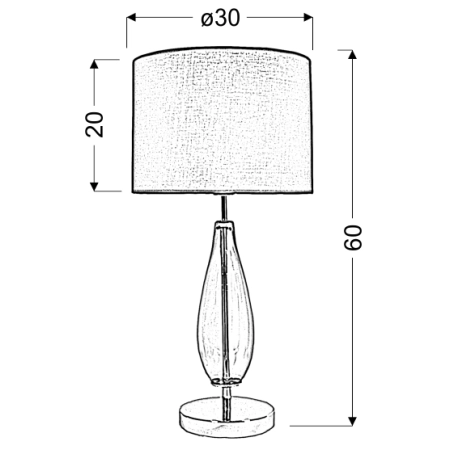 lampka stołowa / nocna 41-01252 z serii MARRONE - wymiary