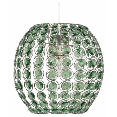 Ozdobna lampa wisząca z zielonymi kryształkami 31-02556 z serii RICA