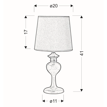 lampka stołowa / nocna 41-11749 z serii BERKANE - wymiary