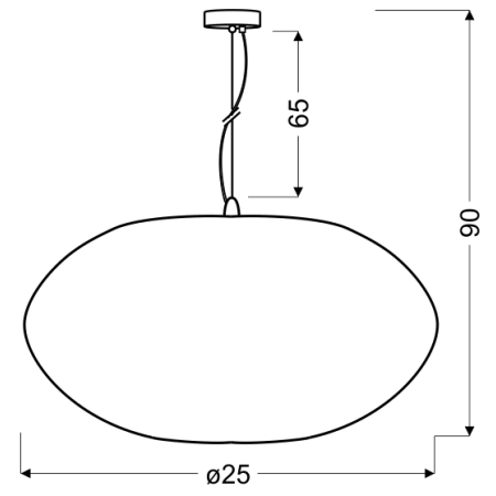 Industrialna lampa wisząca z drucianym kloszem 31-13408 z serii PINIA - wymiary