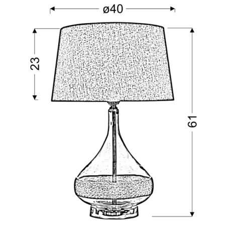 lampka stołowa / nocna 41-21502 z serii ECO - wymiary