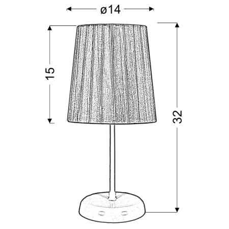 lampka stołowa / nocna 41-25296 z serii RIFASA - wymiary