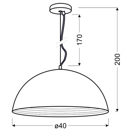Chromowana lampa wisząca z szerokim kloszem 40cm 31-26378 z serii DORADA - wymiary