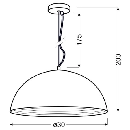 Nowoczesna lampa wisząca z miedzianym kloszem 31-26385 z serii AMALFI - wymiary