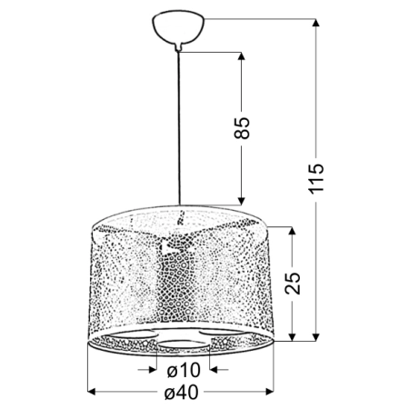Lampa wisząca z szerokim abażurem, na żarówki E14 33-27290 z serii MADRAS - wymiary