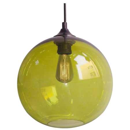 Zielona kulista lampa wisząca z żarówką w zestawie 31-29546 z serii EDISON