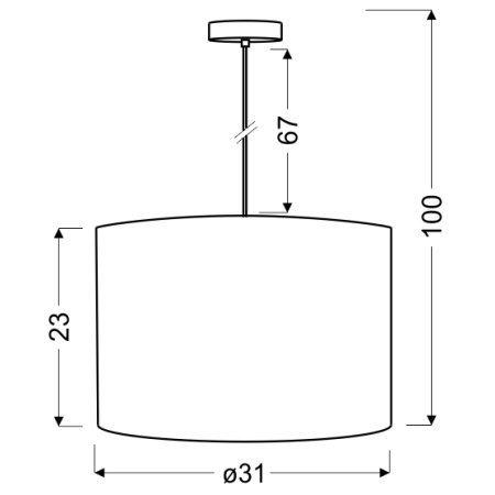 Lampa wisząca z ozdobnym, białym abażurem 31-29843 z serii SUSAN - wymiary
