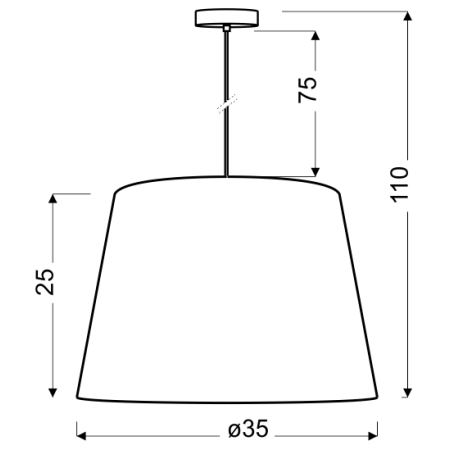 Lampa wisząca z szerokim abażurem, nad stół 31-32324 z serii AMERICANO - wymiary