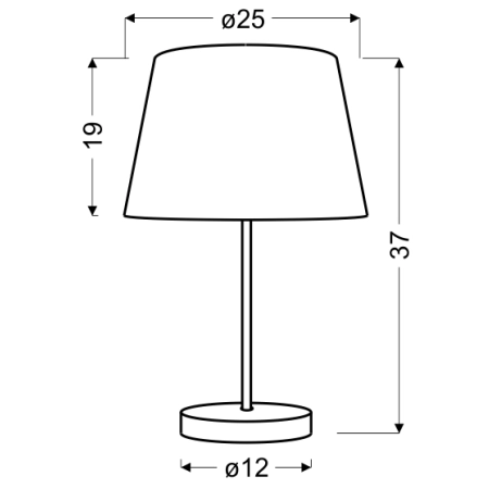 lampka stołowa / nocna 41-34090 z serii PABLO - wymiary