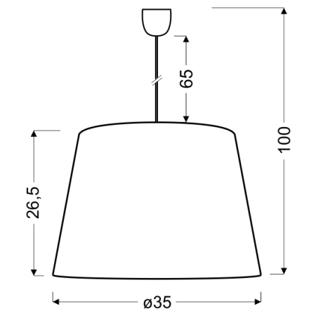 Lampa wisząca z ozdobnym, miedzianym abażurem 31-38302 z serii PLATINO - wymiary