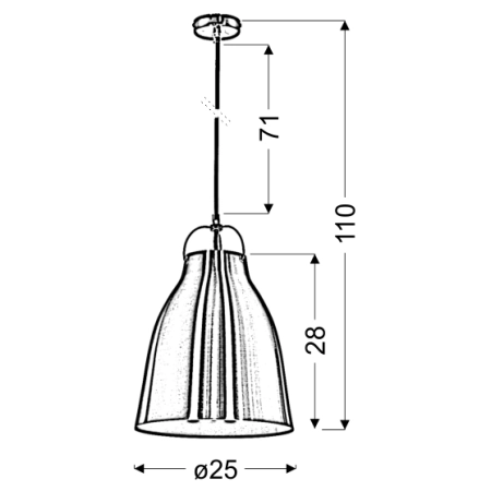 Industrialna lampa na czerwonym zwisie 31-38692 z serii PENSILVANIA - wymiary