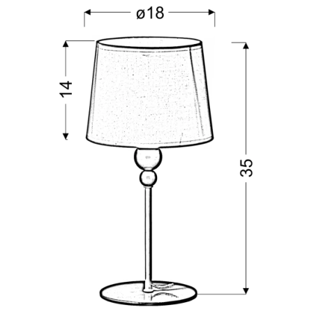 lampka stołowa / nocna 41-38968 z serii BEBE - wymiary