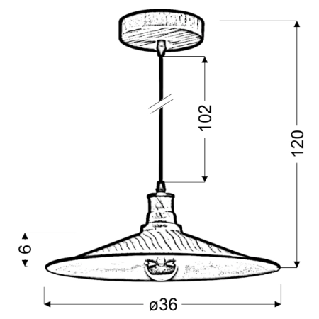 Brązowa, designerska, szeroka lampa wisząca 31-42965 z serii BARN - wymiary