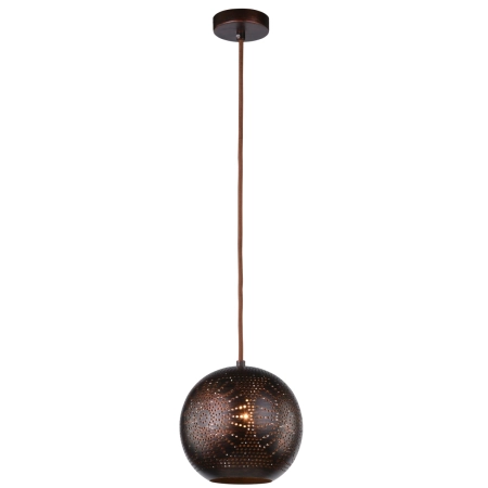 Kulista, ażurowa lampa wisząca w kolorze brązu 31-43283 z serii SFINKS