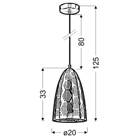 Ażurowa lampa wisząca w stylu orientalnym 31-43313 z serii SFINKS - wymiary
