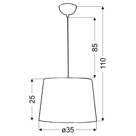 Lampa wisząca z ozdobnym abażurem z wycięciami 31-49131 z serii ORLANDO - wymiary