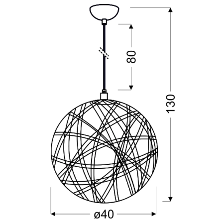 Dekoracyjna lampa wisząca z kulistym abażurem 31-51134 z serii FRIDA - wymiary