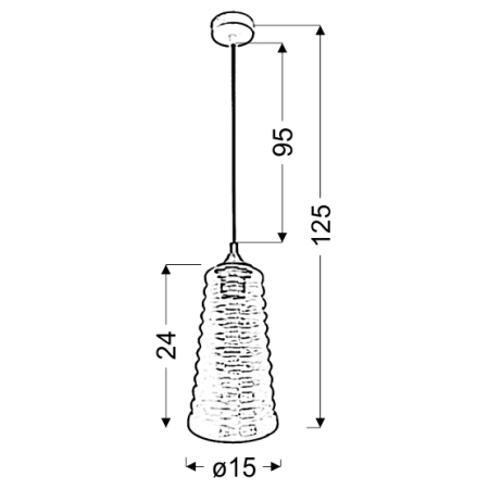 Wąska lampa wisząca do nowoczesnej kuchni 31-51240 z serii MANILA - wymiary