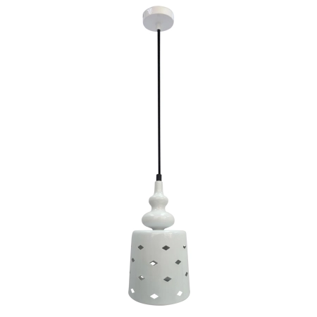 Lampa wisząca z białym, perforowanym kloszem 31-51905 z serii HAMP