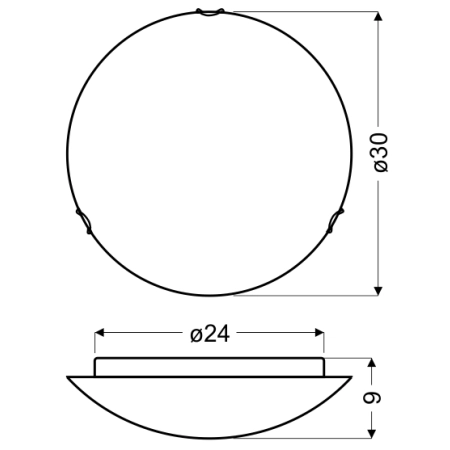 Ponadczasowy, okrągły plafon z białym kloszem 13-55217 z serii FLAP - wymiary