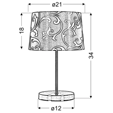 lampka stołowa / nocna 41-55859 z serii AROSA - wymiary