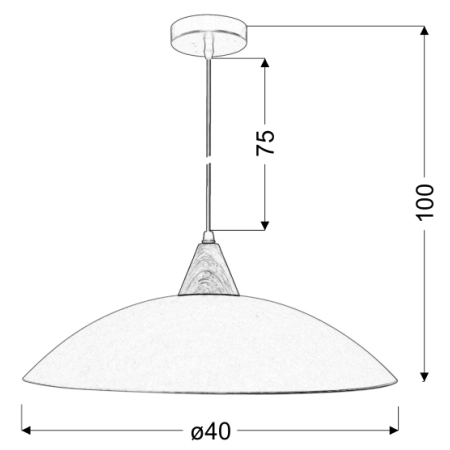 Klasyczna lampa wisząca do kuchni w stylu boho 31-63557 z serii OTRIKS - wymiary