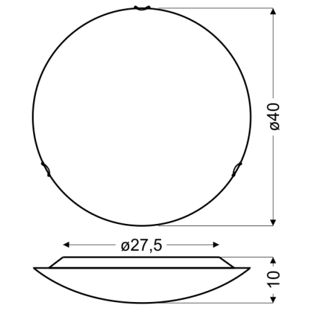 Plafon z okrągłym, kryształowym kloszem 14-64226 z serii PRISTINA - wymiary
