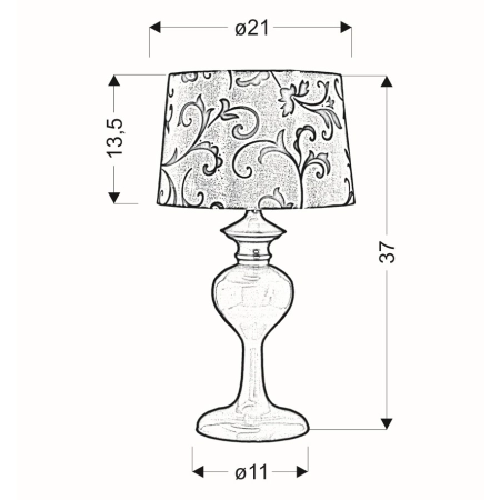lampka stołowa / nocna 41-64431 z serii BERKANE - wymiary