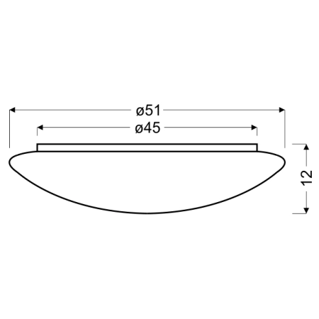 Dekoracyjny plafon LED z okrągłym kloszem 14-64554 z serii SKY EFFECT - wymiary