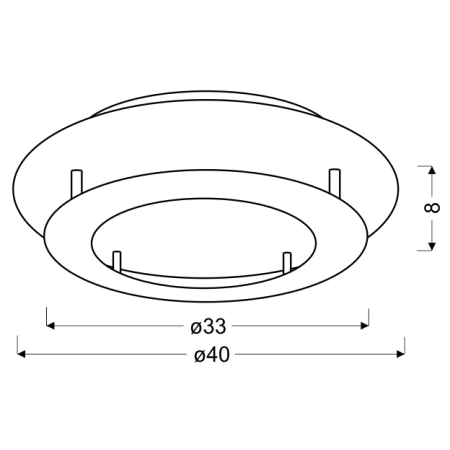 Srebrny, okrągły, ledowy plafon ⌀40cm 3000K 98-66176 z serii MERLE - wymiary