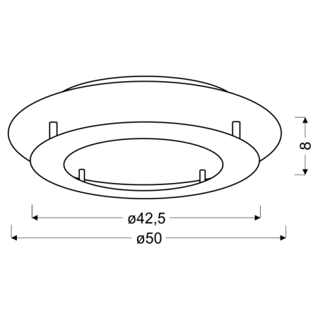 Biały, okrągły plafon ze światłem LED ⌀50cm 98-66220 z serii MERLE - wymiary