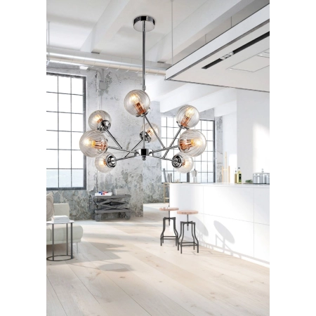 Modernistyczna, chromowana lampa sufitowa do salonu 38-67289 z serii BEST 2