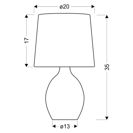 Abażurowa lampka stołowa inspirowana stylem boho 41-78407 z serii AMBON - wymiary