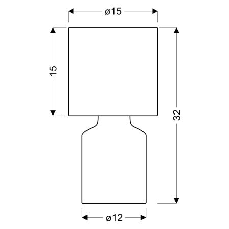 Stylowa lampka stołowa z białym abażurem 41-79862 z serii INER - wymiary